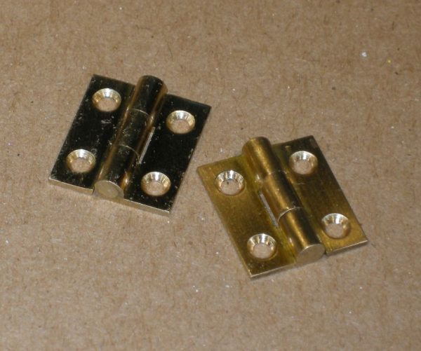Hinge, Butt, Brass, with 8 x 2.3mm screws, pair
