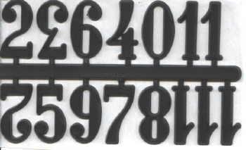 Numerals, Clock Face, Self Adhesive, Raised, ARABIC BLACK