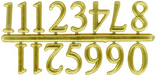 Numerals, Clock Face, Self Adhesive, Raised, ARABIC GOLD
