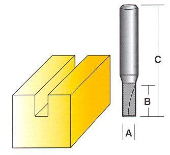 Bit, Router, Straight, Solid Carbide, Single Flute, 1/4 inch Shank