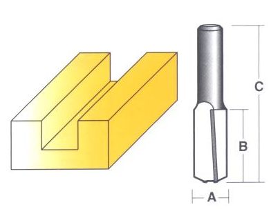 Bit, Router, TCT, Straight, with Down Shear — 19.0 Diam x 50.0 Depth- #TXSH 1424