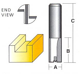 Bit, Router, Straight, TCT, End Cutting, # 1/2 inch Shank