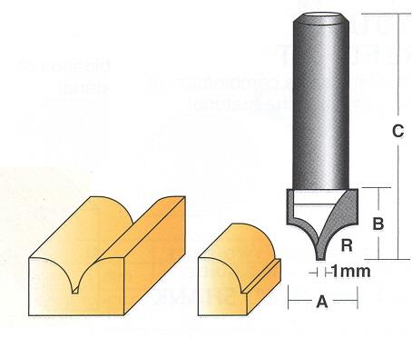 Bit, Router, Face Forming, TCT, Dual Flute, Beading, Fine Point