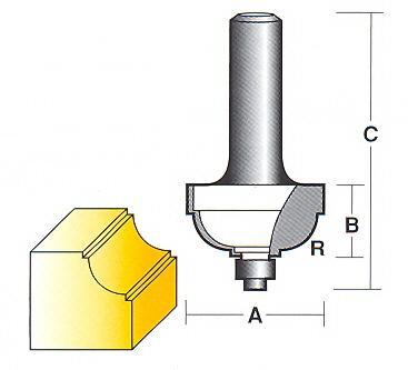 Bit, Router, Edge Forming, Classical Cove, TCT, Dual Flute, with Bearing