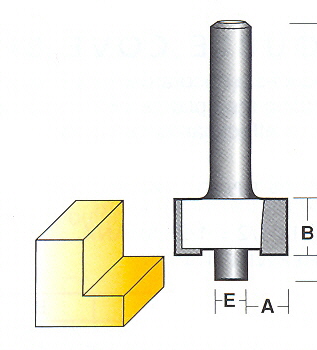 Bit, Router, Edge Forming, Rebate, 1/4 inch flute, Dual Flute