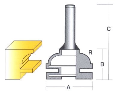 Bit, Router, Panel Door / Window, TCT, Dual Flute, 1/4 inch Shank — 1/4 inch - TPS 8-2